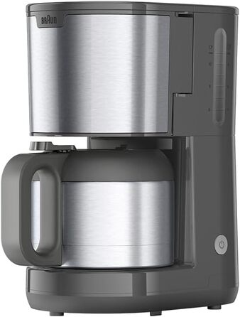 Кавоварка Braun PurShine KF1505GY з термос-кавником, фільтраційна, система OptiBrew, антикрапельна, авто-відключення, 1,2 л, 1000 Вт, сіра