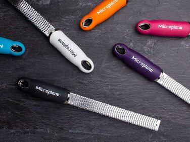 Терка Microplane Premium Classic для цедри, дрібна, чорна/червона/жовта/синя/фіолетова/рожева + захисна рукавичка Prymo, біла