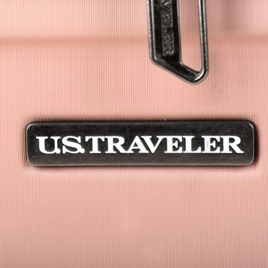 Валіза U.S. Traveler Boren з полікарбонату, міцна, 8 коліс-спінерів, алюмінієва ручка, рожева, велика 30 дюймів для реєстрації багажу