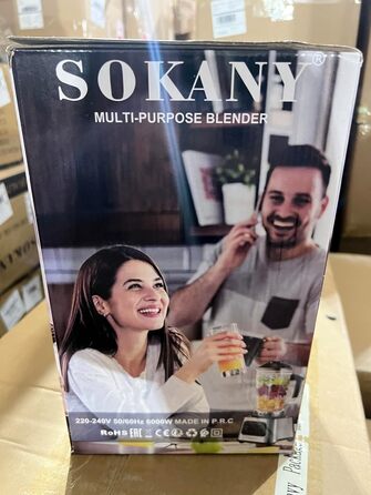Потужний стаціонарний блендер SOKANY SK-999 6000 Вт, 2-в-1: блендер 2,5 л та кавомолка, 15 швидкостей, функції подрібнення льоду та самоочищення, без BPA, для смузі