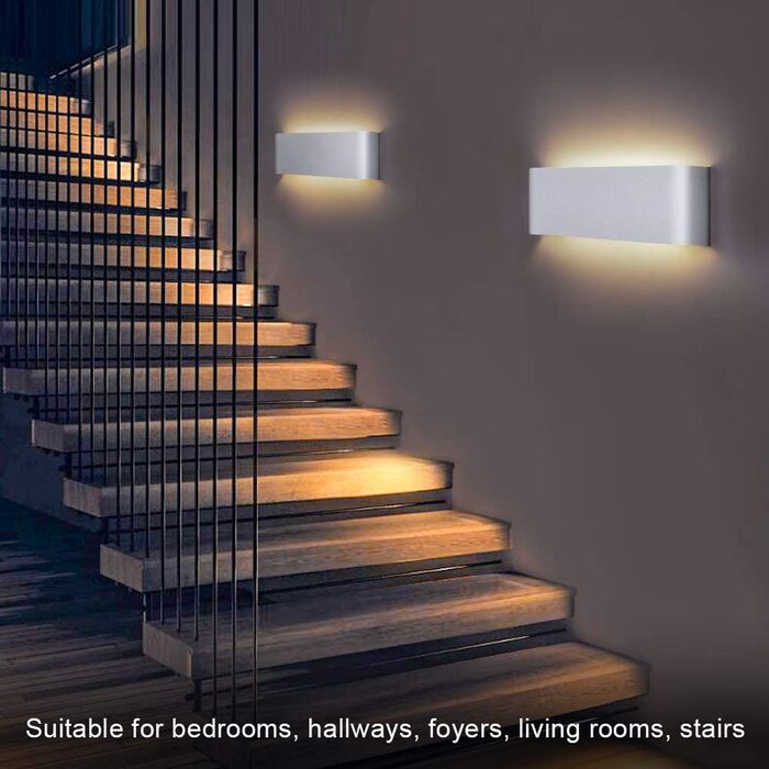 Світильник настінний LED Lightess, білий, 16W, IP44, алюмінієвий, для вітальні, спальні, коридору, тепле біле світло, сучасний дизайн