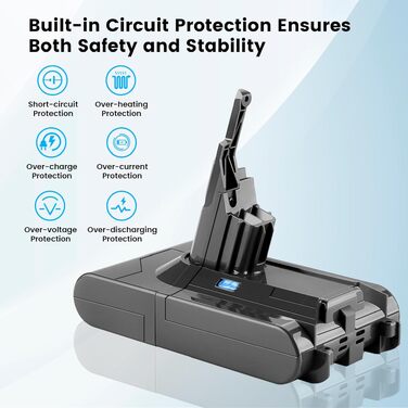 Акумулятор V8 7200mAh для пилососа Dyson V8 Absolute, Animal, Fluffy, Motorhead, Pro SV10 - Замінник