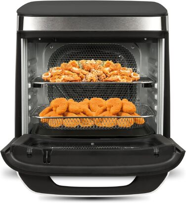 Мультифункціональна аерофритюрниця та BBQ-гриль G3 Ferrari Friggisano BBQ G10181, 2000 Вт, 10 л XXL, 8 програм, без диму, BPA- та PFOA-free, чорний/сірий