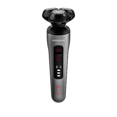 Електробритва Grundig ProClub MS 8130 для чоловіків, сенсор BeardCare, титанові леза, вологе та сухе гоління, корпус з 61% переробленого пластику, чорний/червоний/титан