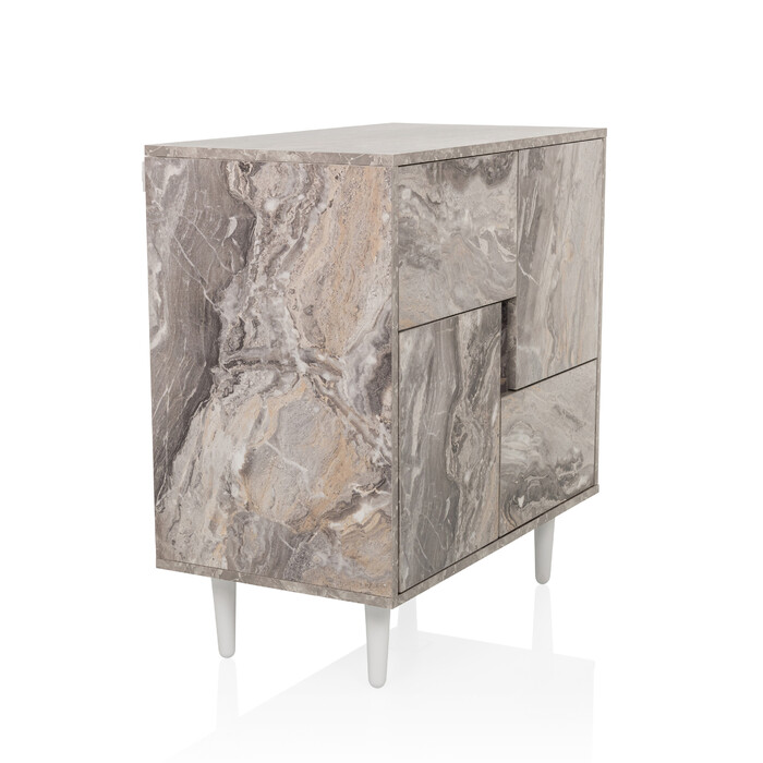 Сервант / комод LYKKJA 76x39,5x76 см 2 шухляди 2 двері коричневий/білий hjh LIVING