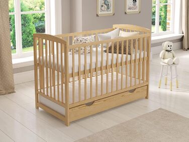 Дитяче ліжечко Love For Sleep Jacob 120x60 см з матрацом Aloe Vera, дерев'яне, букове, для новонароджених, що трансформується, бортики, дитяче ліжко