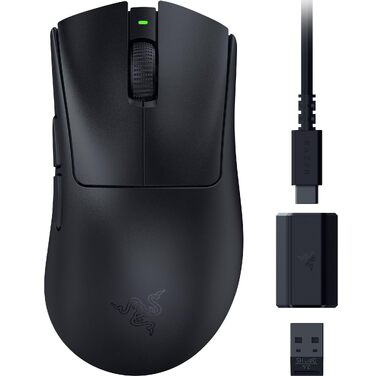 Ігрова миша Razer DeathAdder V3 HyperSpeed бездротова ергономічна, 26K DPI, вага 55г, чорна