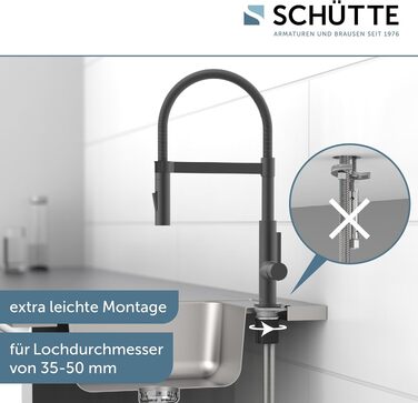 Змішувач кухонний SCHÜTTE Miami 79142 графіт, з висувним душем, одинарний важіль
