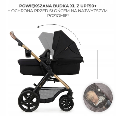 Багатофункціональний візок 3в1 Kinderkraft MOOV 2 з автокріслом MINK PRO, чорний