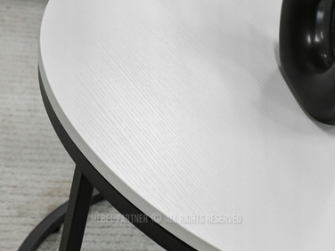 Журнальний стіл Mebel-Partner KAREL круглий, 80 x 80 x 48,5 см, білий, чорний