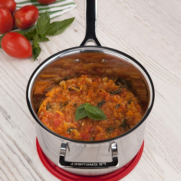 Каструля Le Creuset з нержавіючої сталі з кришкою, Ø 16 см, для всіх типів плит (включаючи індукцію), срібна