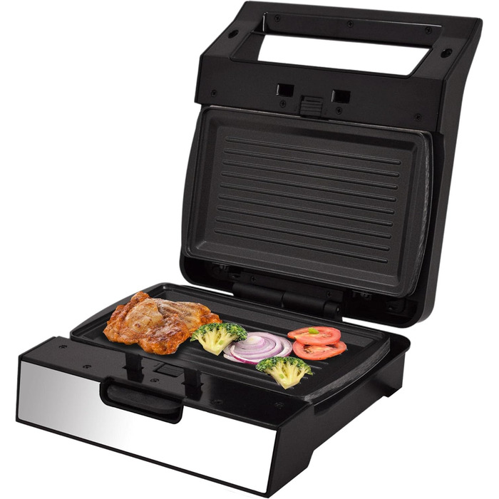 Електрогриль Syntrox Germany MM-1400W Gusto з змінними антипригарними пластинами, підходить для посудомийної машини, контактний гриль 1400 Вт