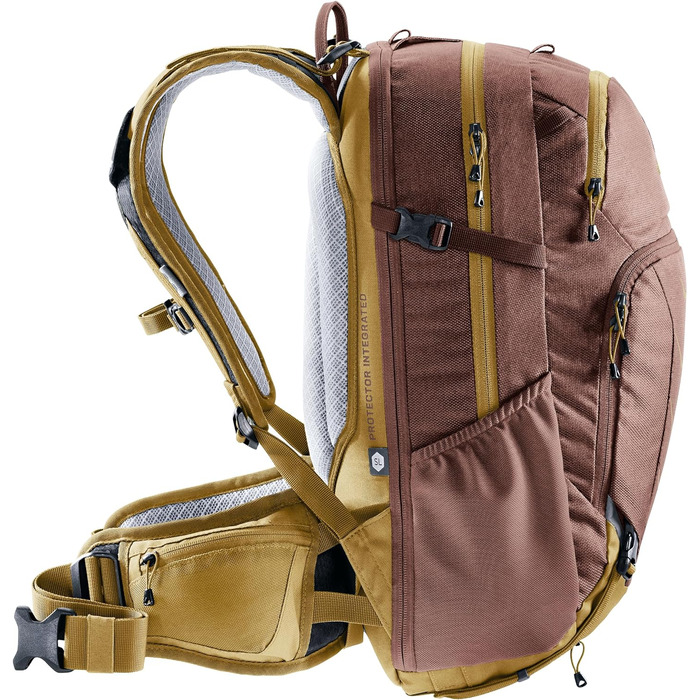 Жіночий велосипедний рюкзак Deuter Attack 18 SL з протектором, колір Raisin-almond, 18 л