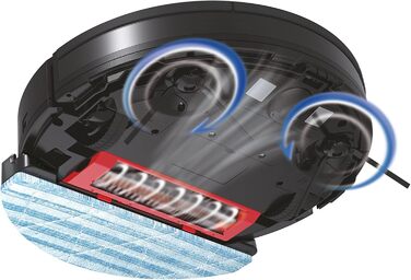 Робот-пилосос Hoover Hydro Pro з Wi-Fi, 120 хв автономності, сумісний з iOS та Android, дистанційне керування, антиударний, захист від падінь