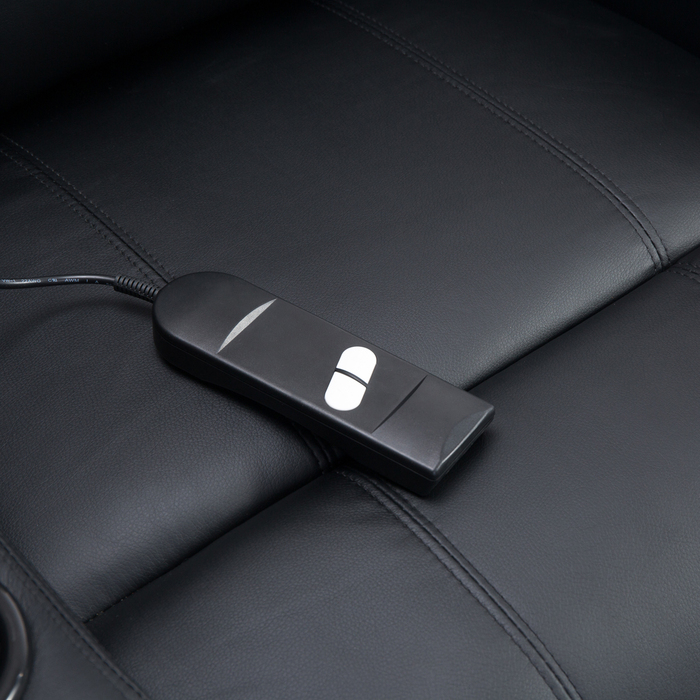 HOMCOM Recliner, реклайнер для телевізора з допоміжним пристроєм, з сумкою для зберігання, регульований кут, пульт дистанційного керування, 84 x 92 x 109 см, чорний
