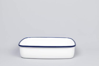 Емальований контейнер HoneyWare Classic Line з кришкою, плоский, 1,6 л, термостійкий до 400°C, підходить для зберігання, приготування страв, для духовки, гриля та всіх типів плит