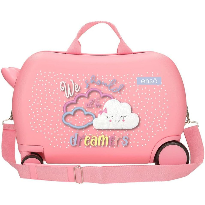 Дитяча валіза Enso Dreamer, рожева, 45x31x20 см, ABS пластик, 27,9 л, 1,8 кг, 2 колеса, ручна поклажа