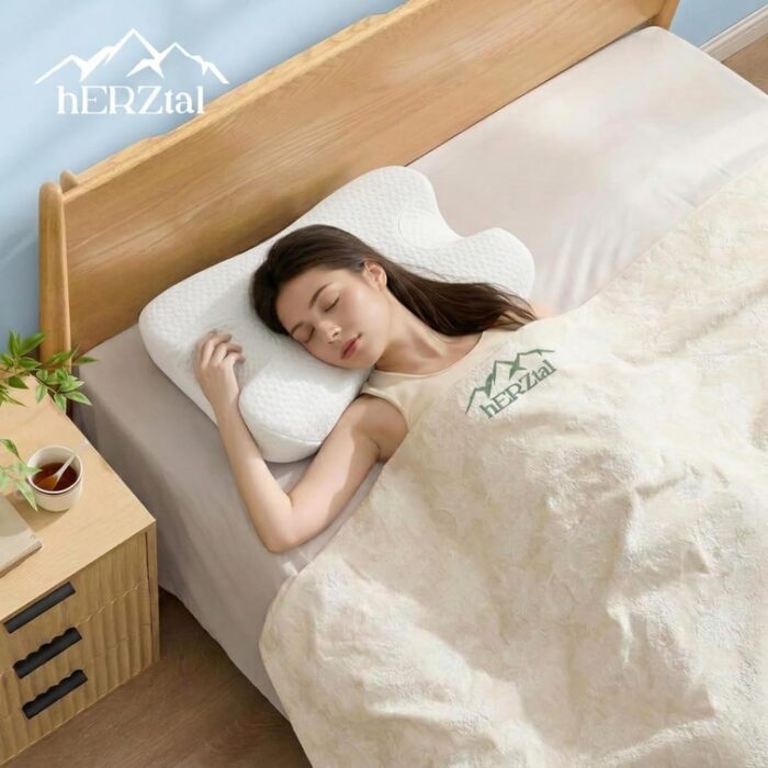 Ортопедична подушка для шиї Contour Sleep з ефектом пам'яті (Memory Foam) — ергономічна підтримка шийного відділу хребта для сну на боці та спині, Oeko-TEX