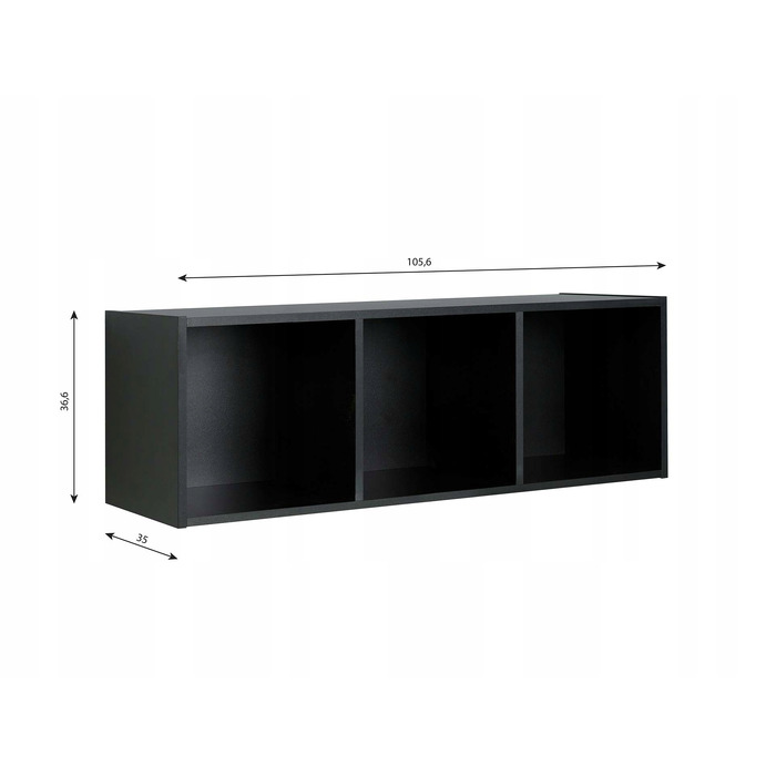 Стелаж Meble Domiko, 105,6 см x 36,6 см x 35 см, чорний