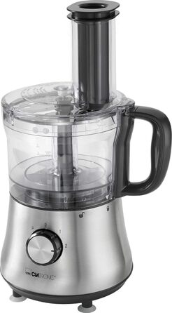 Кухонний комбайн Clatronic KM 3646, 500 Вт, 4 швидкості, нержавіюча сталь, міксер 1,5 л, подрібнювач 1,0 л, для нарізки та терки