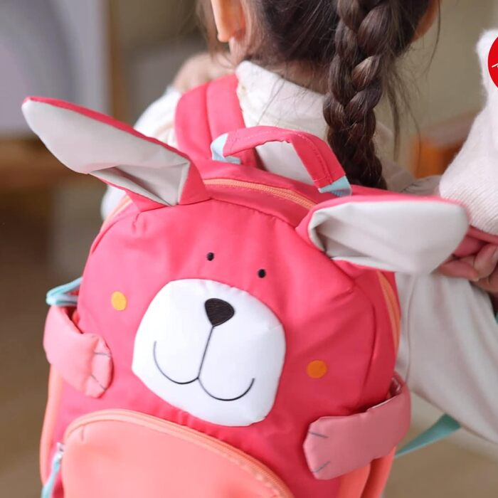 Дитячий рюкзак sigikid для садочка, легкий, міцний, 5,2 л, для дітей 2-5 років, різнокольоровий (зайчик/рожевий), для дитсадка, прогулянок та поїздок