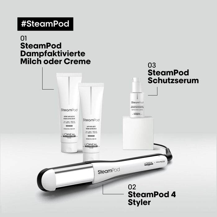 L'Oréal Professionnel SteamPod 4 професійний паровий стайлер для волосся з паровою технологією, для всіх типів волосся, вирівнює та створює локони