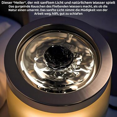 Декоративний настільний фонтан VOREEN з підсвіткою LED, жовте скло ручної роботи, 15 см