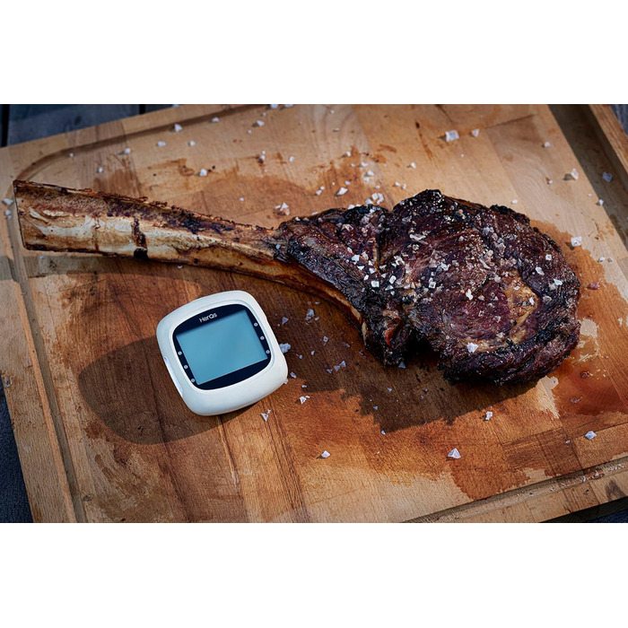 HerQs EasyBBQ Pro – цифровий бездротовий термометр для м'яса з Bluetooth, термощупом і мобільним додатком, для духовки, гриля, сковороди, аерофритюрниці