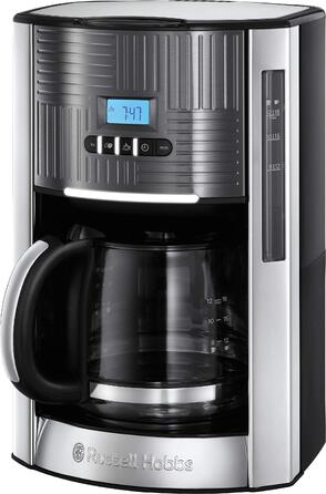 Тостер Russell Hobbs Geo Edelstahl Grau на 2 тости, нержавіюча сталь, сірий - широкі слоти, підставка для булочок, 6 режимів, розморожування, підігрів, 1640 Вт