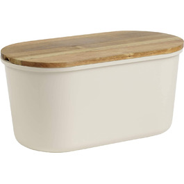 Хлібниця ECHTWERK FRESH з акацієвим кришкою-дошкою, 37×22×17 см, для 1 кг хліба, кремова