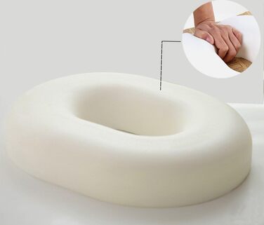 Подушка для сидіння Donut з отвором під куприк: ортопедична, для офісного крісла, вагітних, післяпологового періоду, при геморої та ішіасі, чорно-бірюзова