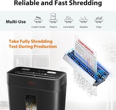 Шредер Fellowes Powershred 6 аркушів, знищувач документів з перехресним подрібненням (P-4), для офісу