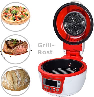 Аерофритюрниця Syntrox Germany Turbo 10 л, LED-дисплей, до 250°C, без олії, червона