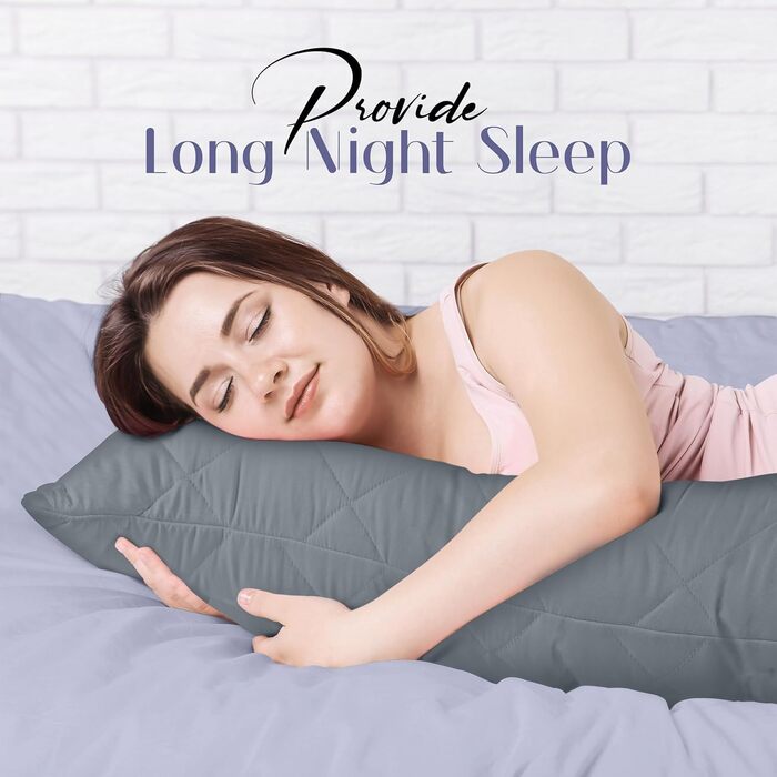 Подушка для вагітних та сну Utopia Bedding, стегана подушка-обіймашка для сну на боці, м'який поліестер, 40x145 см, сіра
