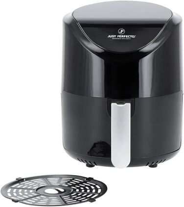 Аерофритюрниця Just Perfecto 3,5 л, 1200 Вт, чорна, з екраном, без олії, 7 програм, для картоплі фрі, міні фритюрниця