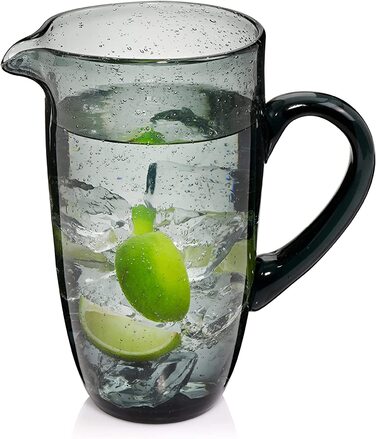 Скляна глечка SÄNGER London 1,15 л сірого кольору з ручкою. Глечка для води, крижаного чаю, 1150 мл, стійка до миття в посудомийній машині.