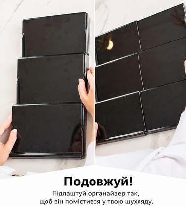 Органайзер для спецій Deco Haus з 24 скляними баночками та етикетками, висувна шухляда для спецій, набір з чорними кришками з нержавіючої сталі