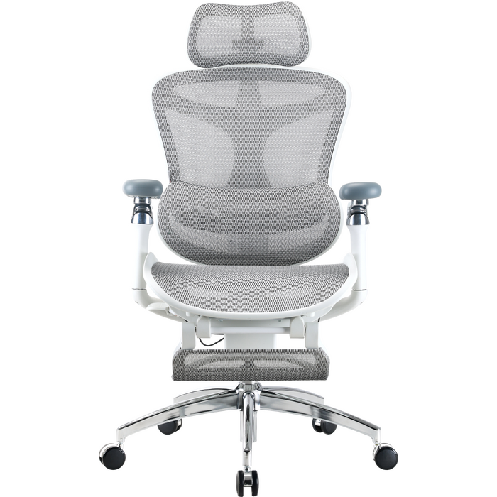 Крісло офісне з підставкою для ніг Sihoo DORO C300 Pro Mesh White with footrest