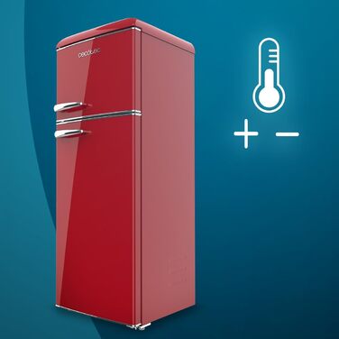 Холодильник Cecotec Bolero CoolMarket 2D Origin 86L - 89,3 x 48,7 см, 86 л, Клас E, з відділенням для льоду, підсвічуванням, червоний