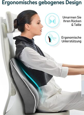 Ортопедична подушка для спини Travel Ease з пам’яттю форми, поперекова підтримка для офісного стільця з антистатичним гіпоалергенним чохлом, сіра