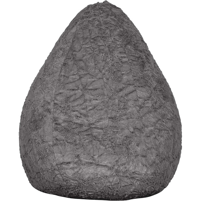 Дитячий пуф Lumaland Fluffy, 60x45 см, м'який плюш, знімний чохол, сірий, 120 л – сидіння для дівчаток і хлопчиків