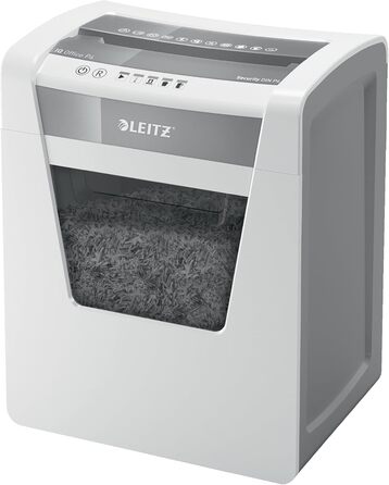 Шредер Leitz IQ Office P5, мікроріз, 11- (70-80 г/м²), сертифікований TÜV+GS, 2 години роботи, висувний 23L контейнер, тихий офісний шредер, білий