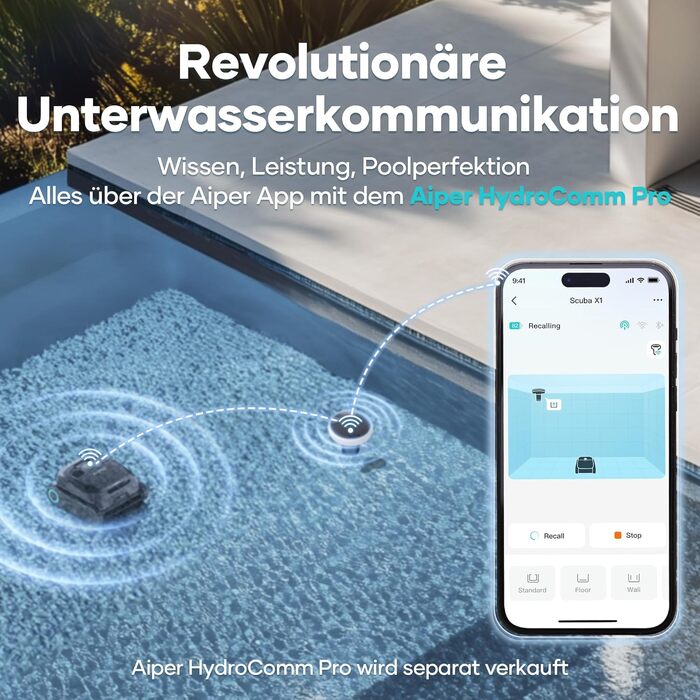 Робот-пилосос для басейну AIPER Scuba X1 з Wi-Fi, 25200 л/год, фільтр 3 мкм, для вбудованих басейнів, синій