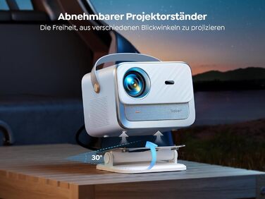 YABER V12 проєктор 4K: Full HD, WiFi6, Bluetooth 5.2, автофокус, 20W Dolby, для дому та на відкритому повітрі
