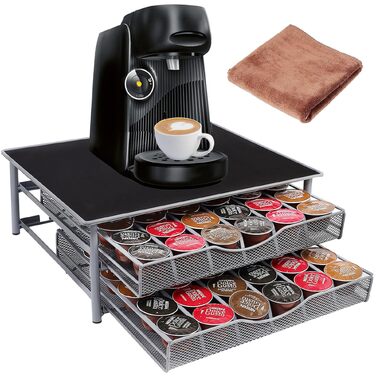 Органайзер для кавових капсул Dolce Gusto на 72 капсул, підставка з 2 висувними шухлядами, стійкий накопичувач для кавомашини