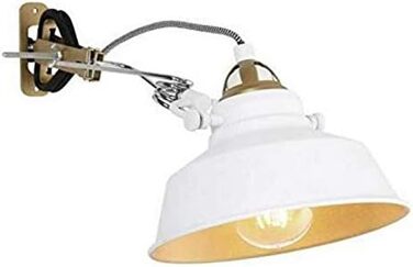 Світлодіодна настільна лампа-кліпса для читання, вінтажна, E27, 4Вт LED, біло-золота, для ліжка чи офісу
