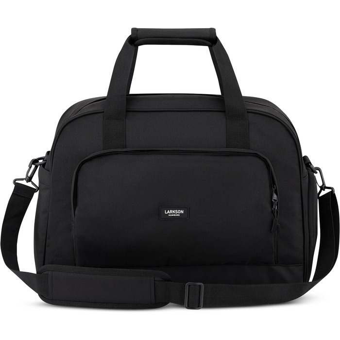 Larkson Weekender Finja Large чорна стильна дорожня сумка з відділенням для взуття, ручна поклажа, водостійка, з переробленого PET, для жінок і чоловіків