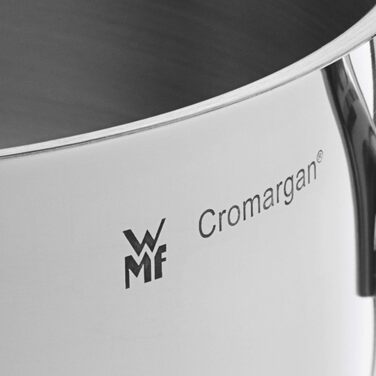 Каструля для пасти WMF з ситом 24 см для індукції, об'єм 7л, зі скляною кришкою, нержавіюча сталь Cromargan, полірована