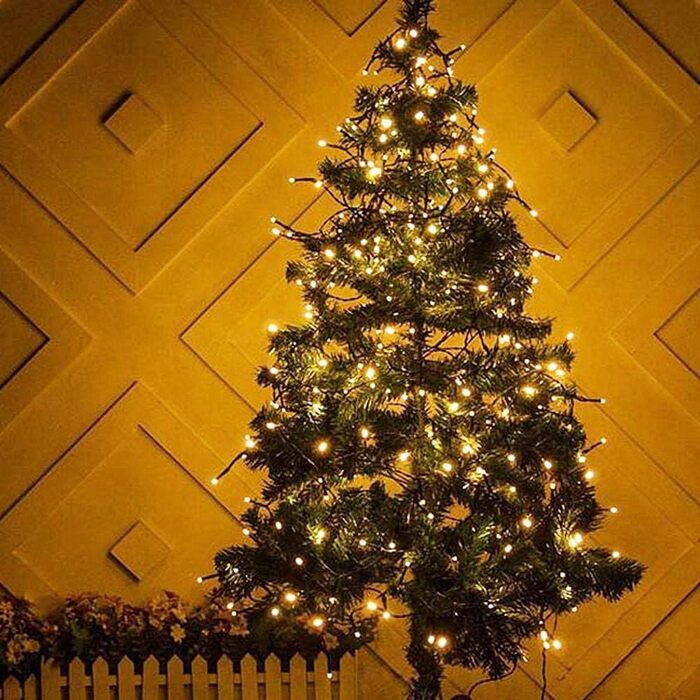 Світлодіодна гірлянда MAGGIFT 60м 600 LED для новорічного дерева та декору, теплий білий колір, водонепроникна, 8 режимів, таймер та пульт керування, для дому та вулиці