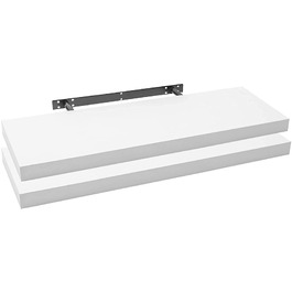 Полиця настінна WOLTU 2 шт., біла, з МДФ, 100x23x3.8 см RG9317ws-2 для книг та декору